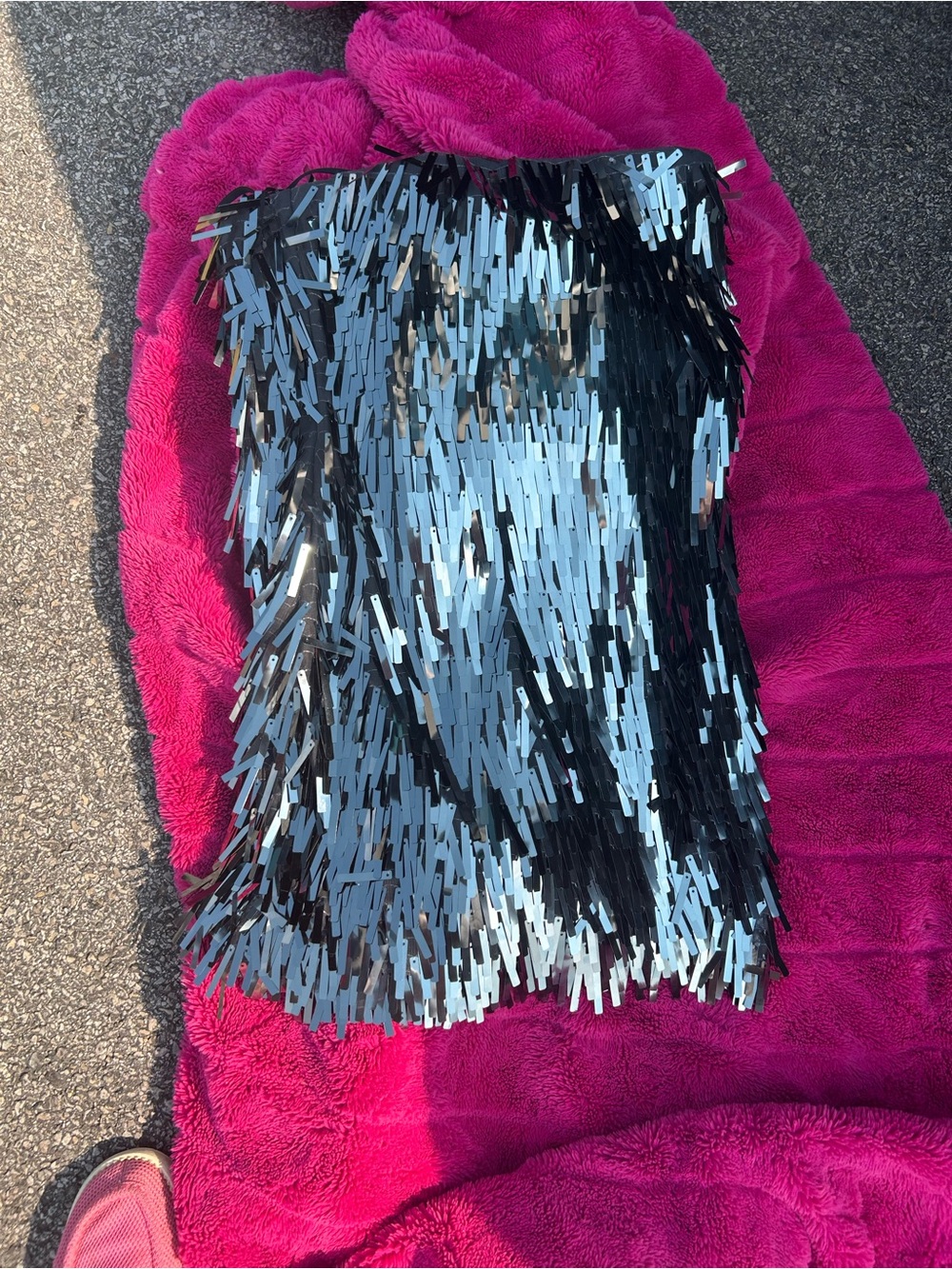 NWT Abercrombie & Fitch Black and Silver Sequin Strapless Dress